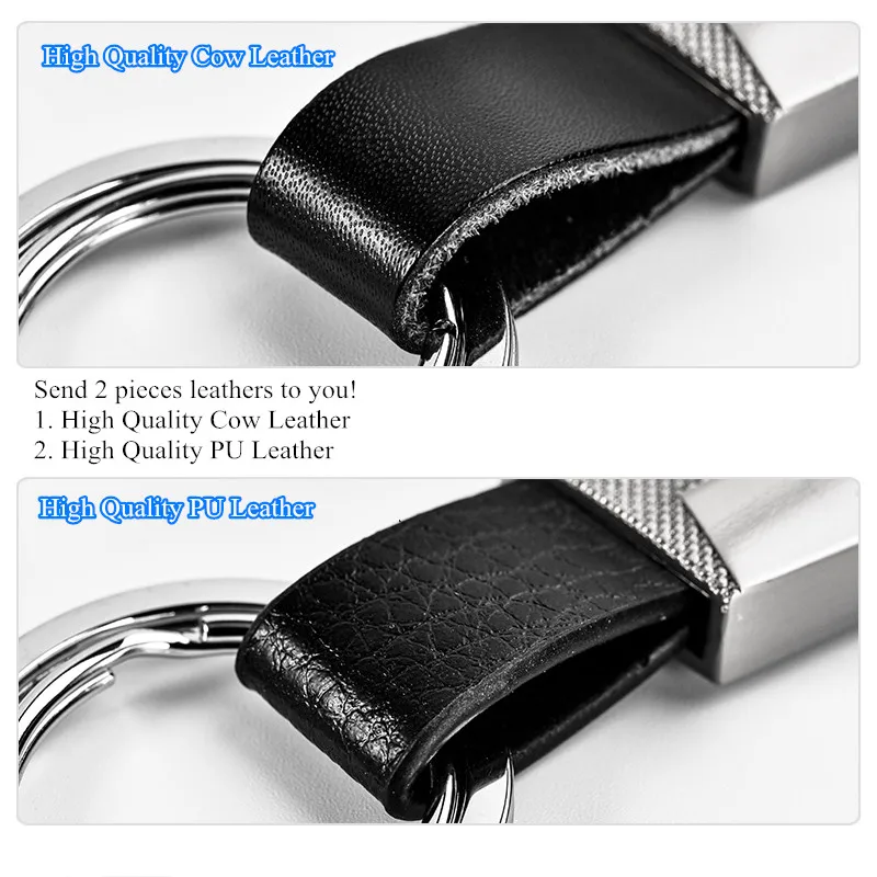 QOONG высококачественный сплав натуральная коровья кожа мужской брелок Элегантный