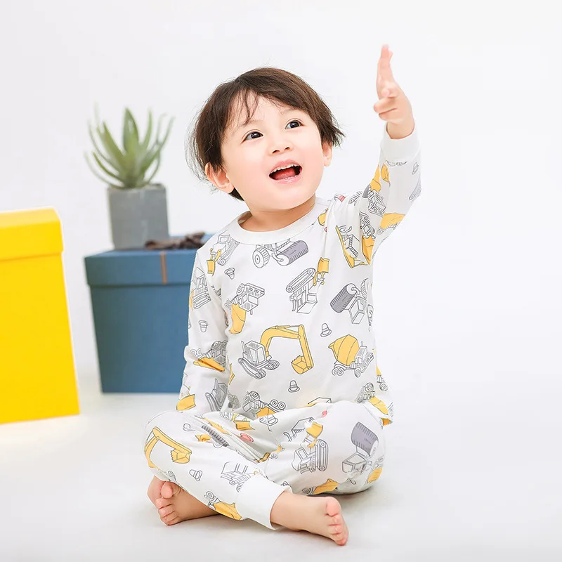 Осень 2020 Детская домашняя одежда весенние пижамы для мальчиков и девочек