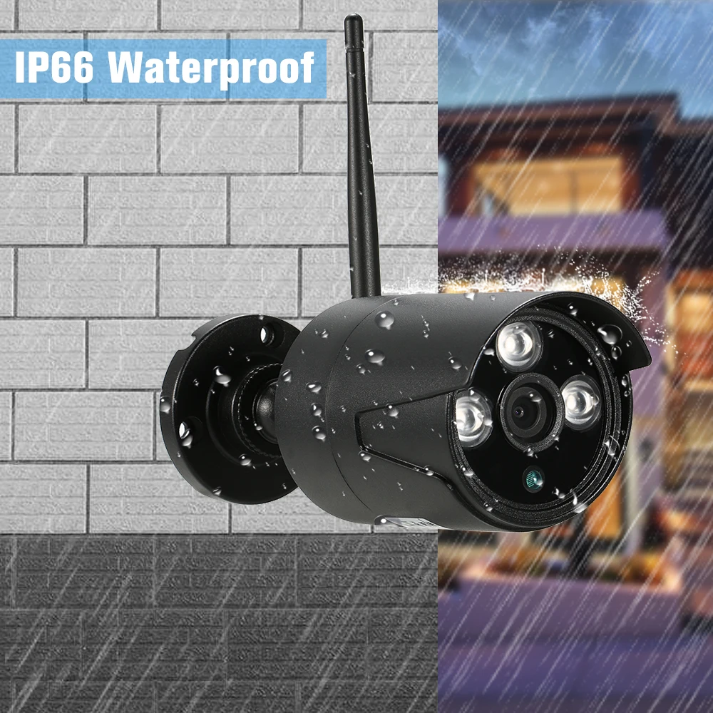 4-канальный 1080P HD Wi-Fi NVR комплект с беспроводной цилиндрической IP-камерой ночного