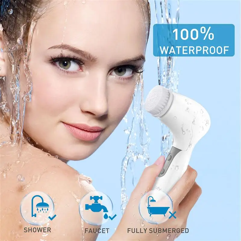 

ETEREAUTY 4 In 1 Electric Face Cleansing Brush For Massaging Waterproof Face Deep Cleansing Brush Removing Blackhead Exfoliating