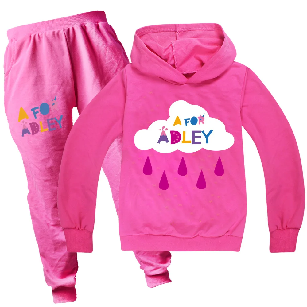 A for Adley Kids Girls Hoodie Sweatshirts+Pants Autumn Spring Children's Clothing Cartoon Costume Baby Boy Clothes 2-piece Suits