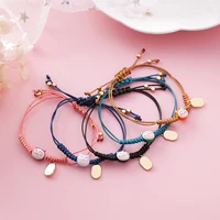 yada gifts cartoon ceramic cat braceletsbangles for men women braided rope bracelets crystal jewelry animal bracelet bt200336