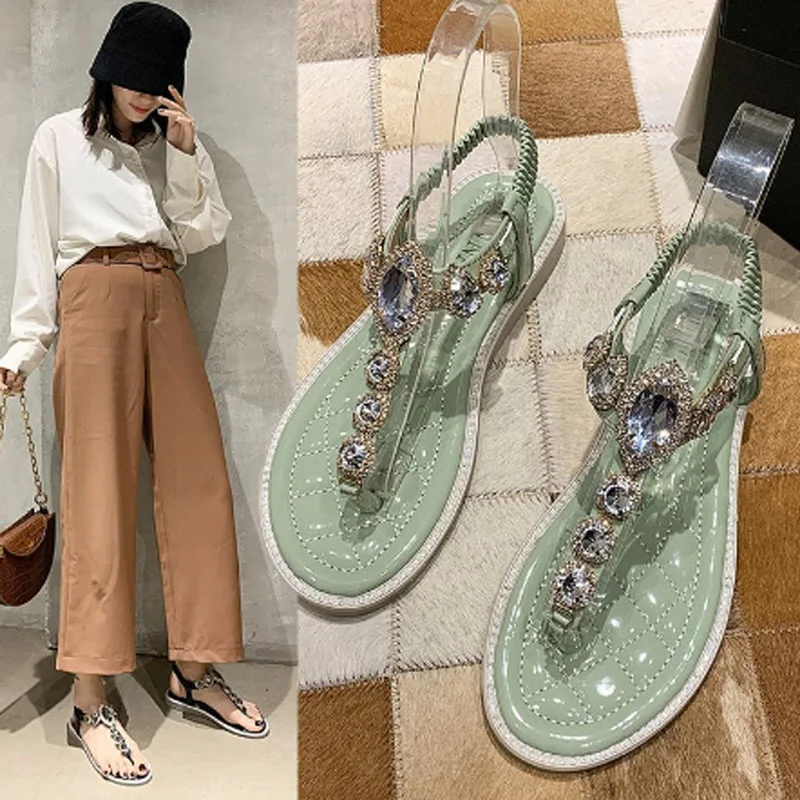 

Sandals women's slippers women's flat shoes women's beach sandals women's diamond slippers casual shoes water diamond sandals