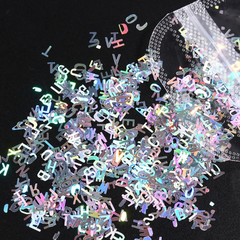 

diy Alphabet English Letters Mixed Chunky Glitter Resin Letters Sequins 10g Per