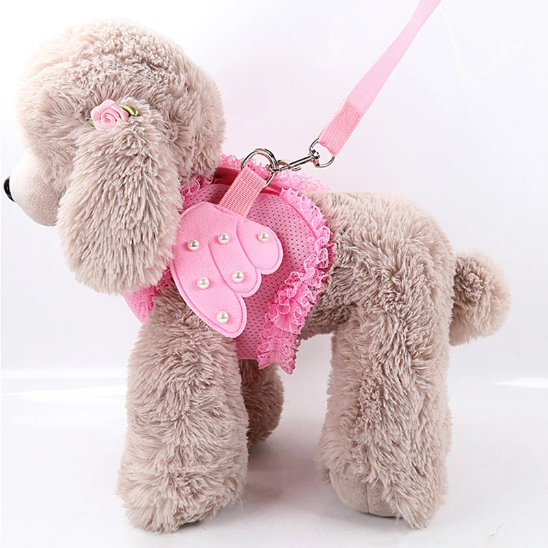 Поводки для питомцев Angel кружевная сетчатая шлейка собак с перламутровыми