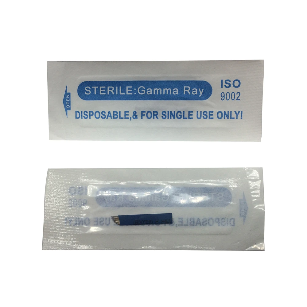 

Disposable Microblading Needles Permanent Makeup Blade Hair Stroked Eyebrow Tattoo Blade Stainless Steel 14 Pin 20pcs