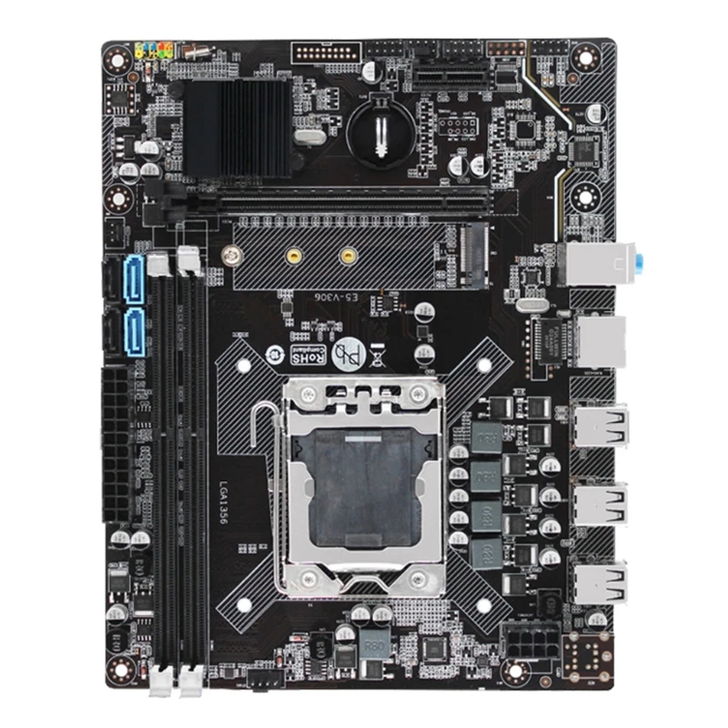 

X79 LGA 1356 Desktop Motherboard DDR3 x 2 Memory Slot NVME M.2 USB2.0 Ports