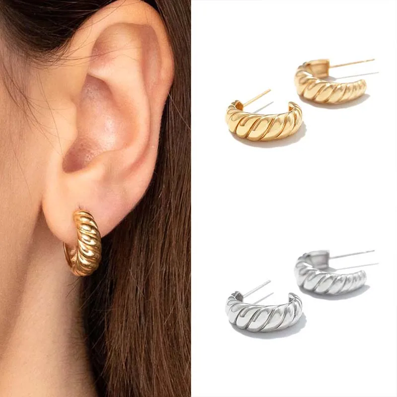 

925 Sterling Silver Small Tiny Stud Earrings for Women Minimalist Spiral pattern Earrings Fashion Delicate Jewelry Accessories