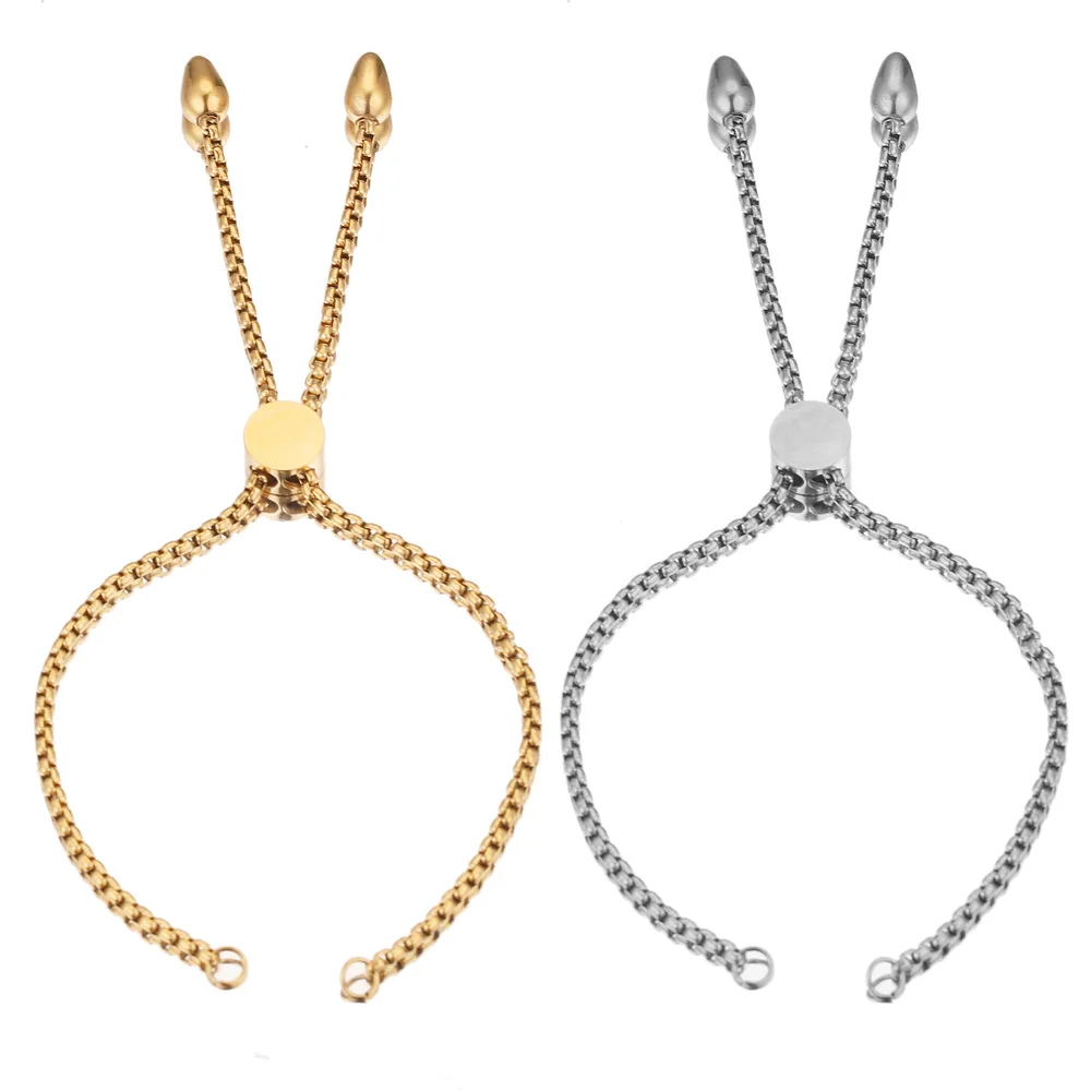 2 шт. регулируемая цепочка-слайдер из нержавеющей стали | Украшения и аксессуары