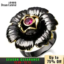 Dreamcarnival1989 Blossom Цветок Кольца для Для женщин Винтаж золото Цвет Обручение партия Готический ювелирные изделия фуксия Циркон anillos Mujer