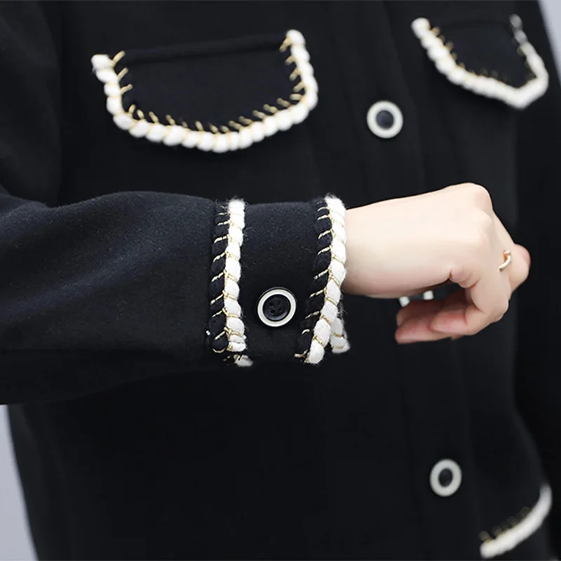 Сезон осень-зима Женская обувь высокого качества шерстяные жаккардовые Офис