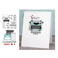 happy birthday typewriter metal cutting dies and clear rubber stamps scrapbook craft stencil seal sheet decor embossing template