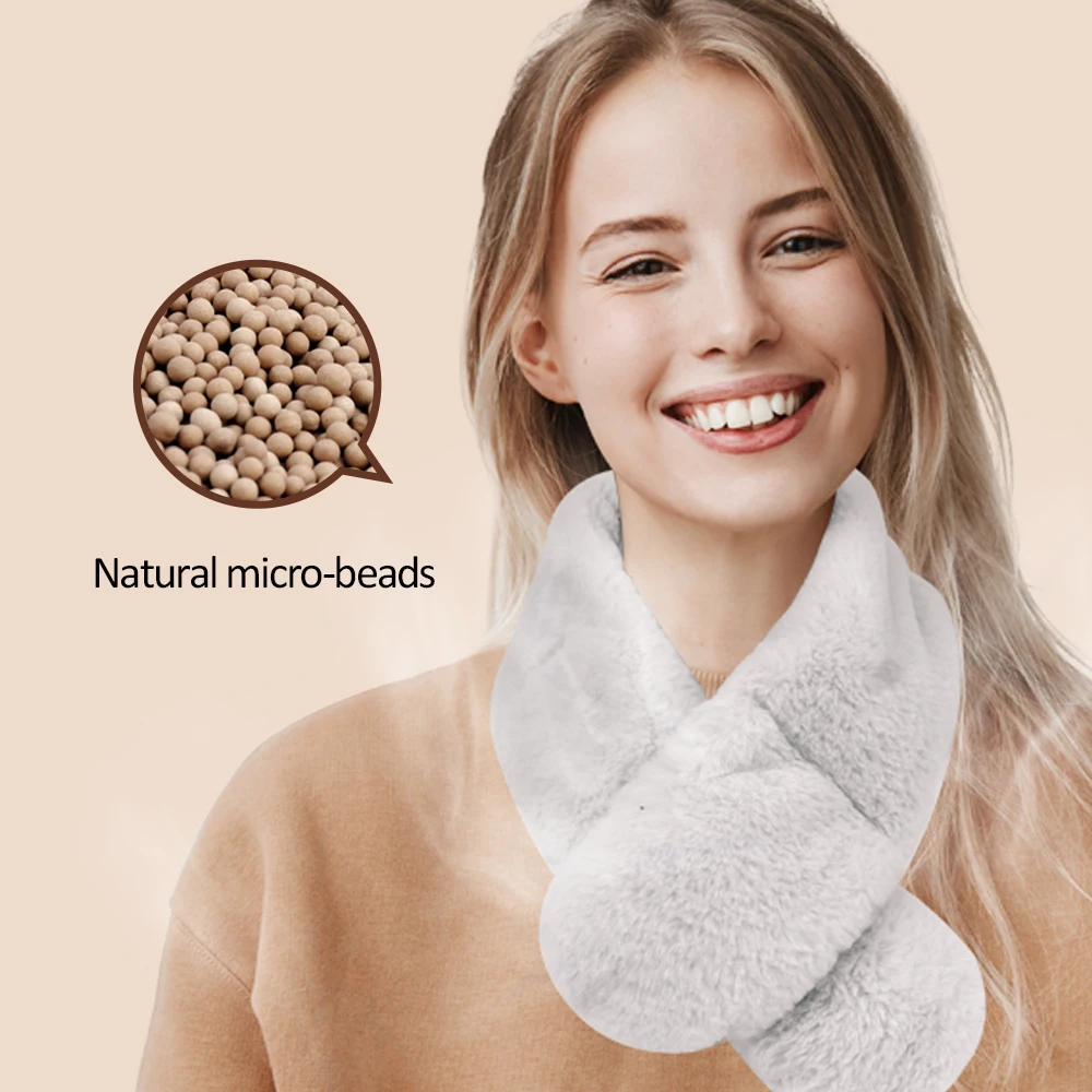 

Neck Support Short Plush Reusable Hot Pack Pain Relief Sore Muscles Hot Therapeutic Neckerchief Pack for Neck with Mineral Beads