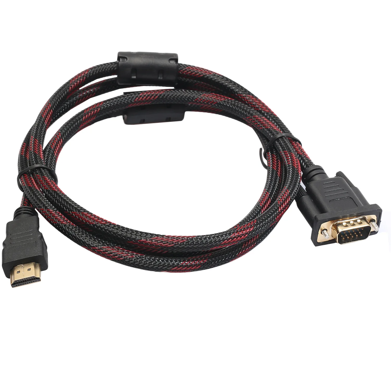 

1.5M HDMI-compatible Male Cable To VGA With Audio Adapter Cable 1080P 6FT For TV DVD BOX Accessories