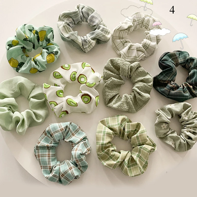 

Print Fruit Elastic Scrunchie Hairband Summer Rubber Band Floral Hair Bands Ponytail for Girls Hair Accessories 10Pcs of Pack