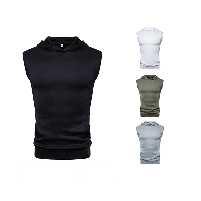 

Mens Muscle Hoodie Tank Tops Sleeveless Bodybuilding Gym Workout Fitness Shirts Vest Masculina Tops Men's Clothing