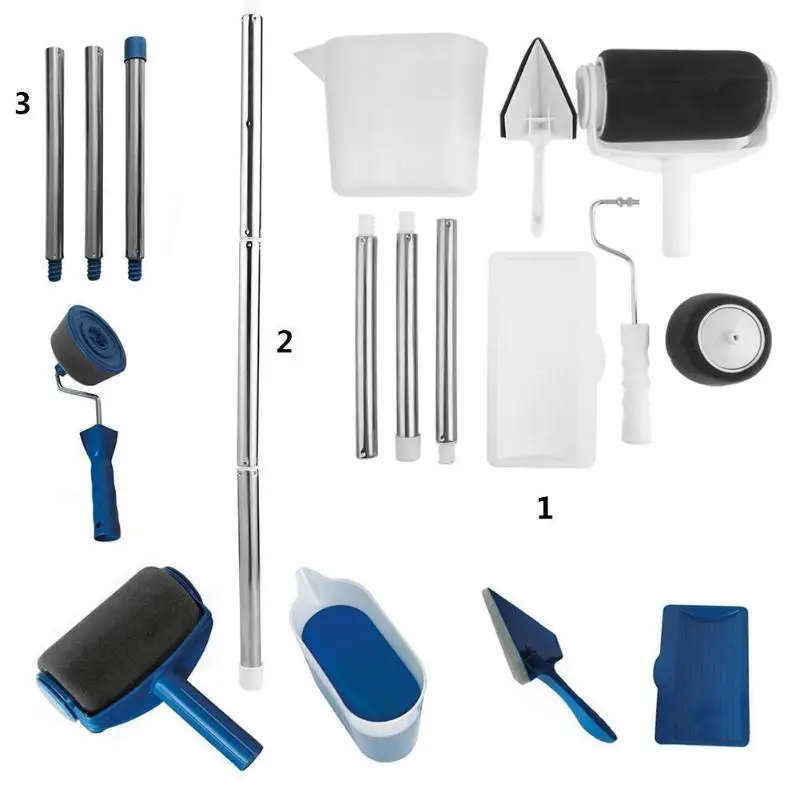 

3/5/8pcs Wall Paint Roller Brush Tools Home Corner Decorative Wall Painting Brush Paint Runner Pro Roller DIY Handle Tool