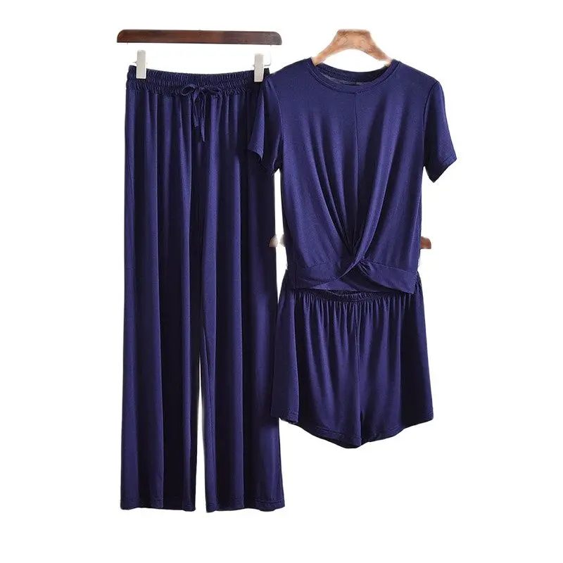 Женский пижамный комплект Pliktea серый домашний костюм из 3 предметов осенняя