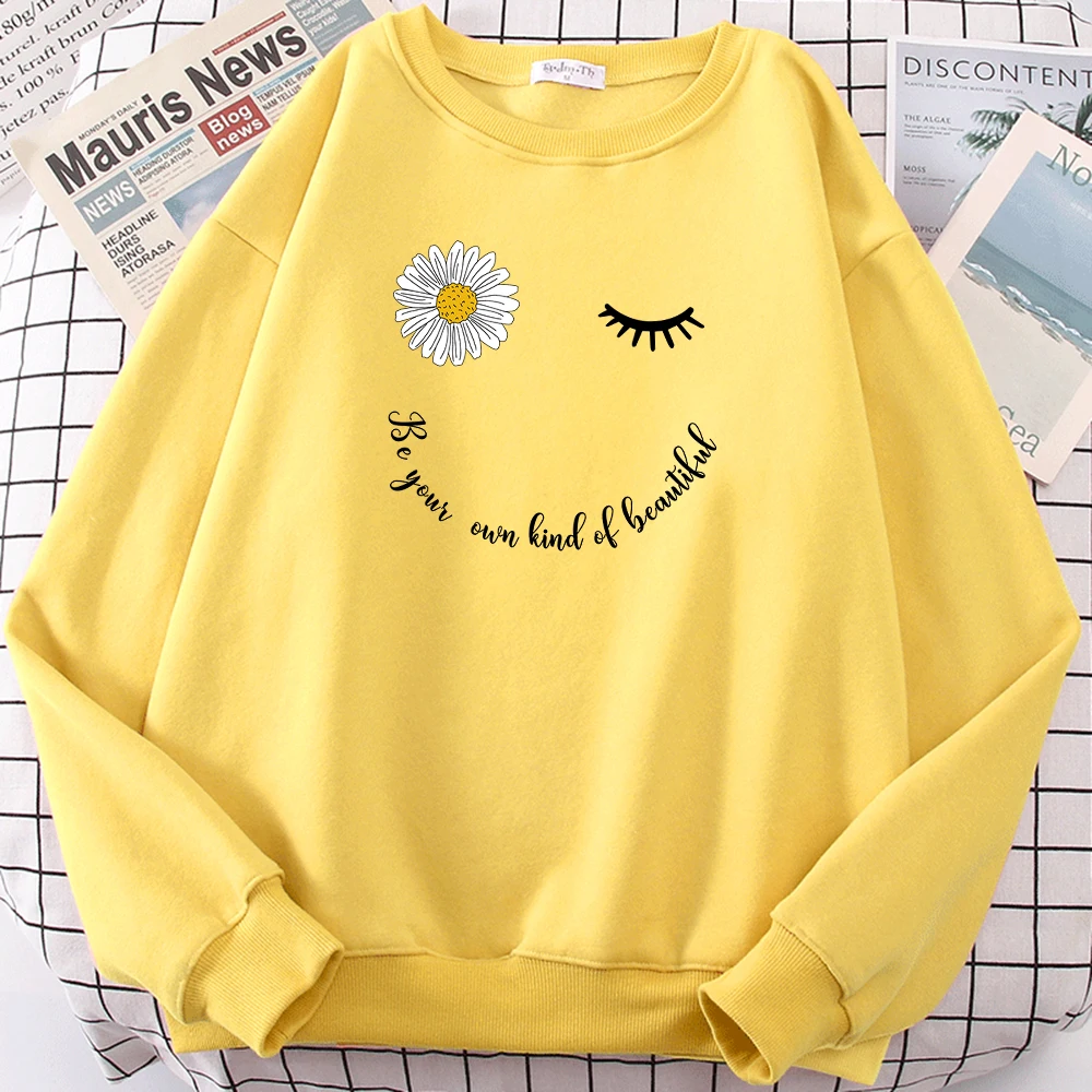 

Chrysanthemum Be Your Own Kind Of Smile Printed Men's Hoodies Simple Fleece Hoodie Street S-XXL Hoody Casual Fashion Tops Womens