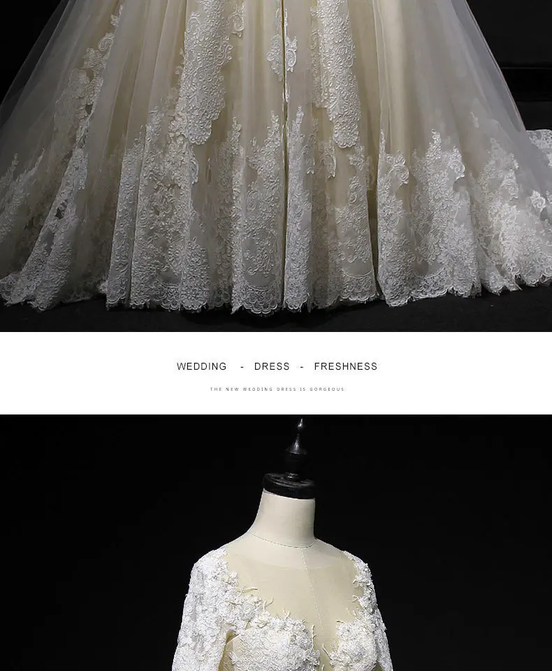Vivian's Bridal, кружевное бальное платье с аппликацией, свадебное платье, сексуальное, глубокое, иллюзионное, Сетчатое, с открытой спиной, с длинным рукавом, на заказ, свадебное платье