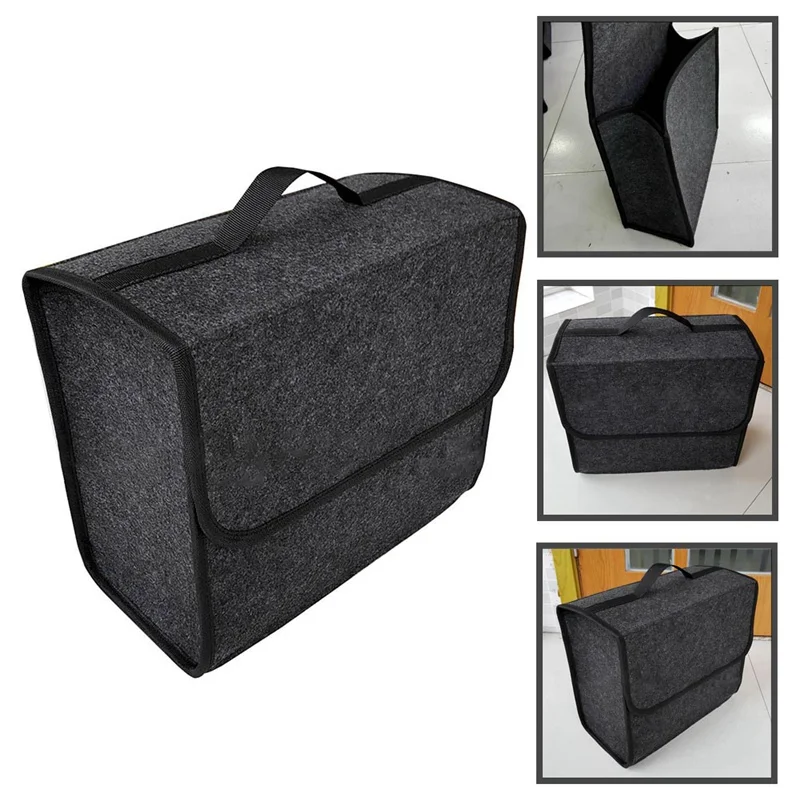

Soft Wool Felt Trunk Organizer 30*16*29cm Car Storage Box Bag Fireproof Storage Cleaning Package Blanket Tool Accessories