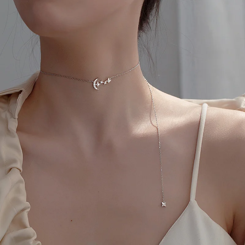 

Женское колье-чокер из серебра 925 пробы с цирконом