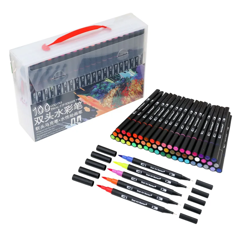120 цветов кисть с двойным наконечником художественные маркеры ручка для взрослых