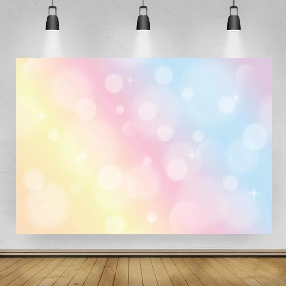 

Rainbow Newborn Artistic Photo Backgrounds Baby Shower Light Bokeh Dreamy Sweet Children Birthday Backdrops for Photo Studio