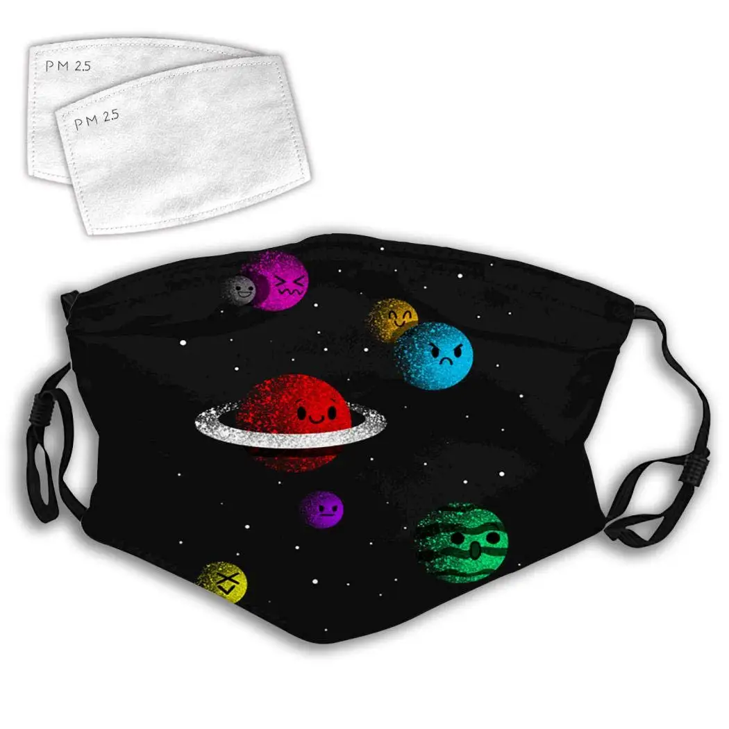 

Вселенная, звездное небо, планеты, галактика, 3D Рисунок, регулируемые удобные украшения для лица, можно стирать и использовать унисекс