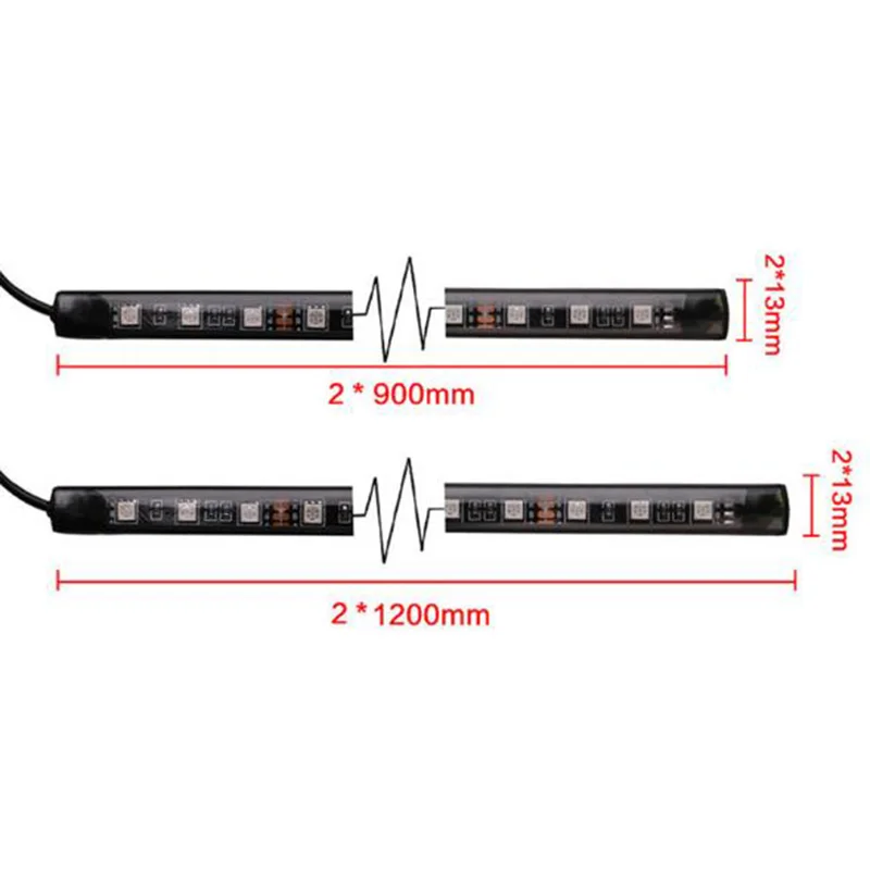 4x RGB Светодиодные ленты под автомобилей Tube Underglow неон днище кузова светильник