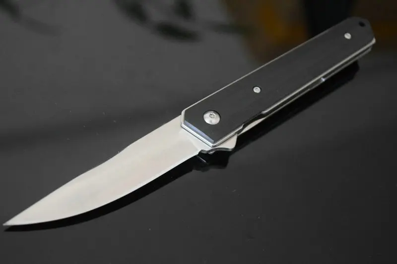 

Trskt Hunting Folding knives Kwaiken Flipper Knife ,Handle G-10 ,Satin Blade (3.5" Satin VG-10) ,Dropshipping