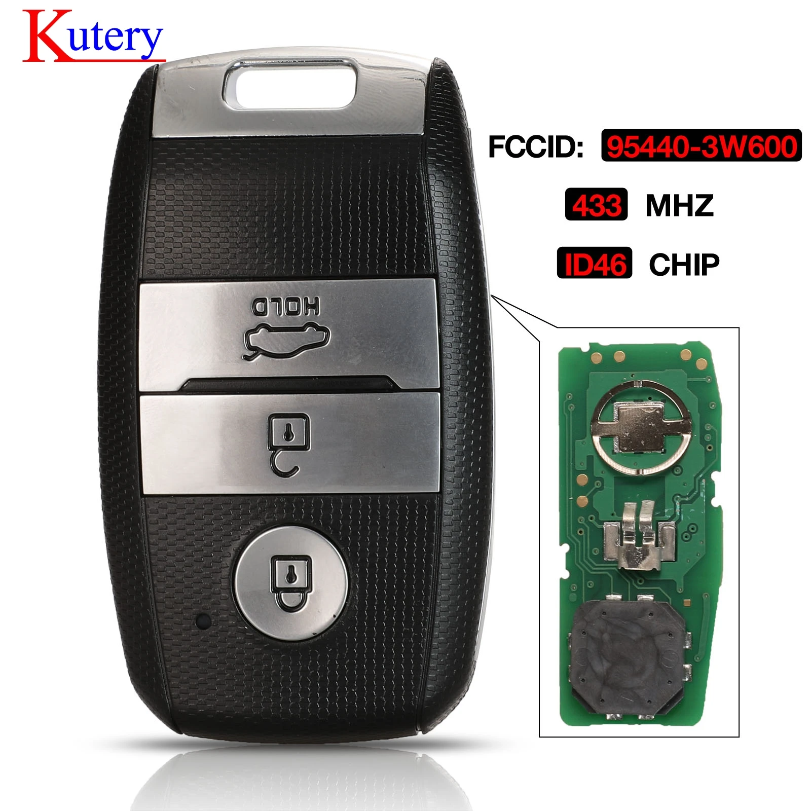 Kutery умный дистанционный брелок 3 кнопки 433 МГц ID46 чип для Kia K5 Sportsge 2014 FCCID: 95440 3W600 TOY48