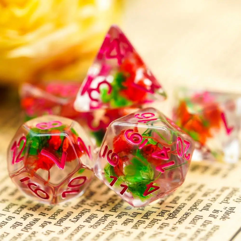 7 шт./компл. цветы игральные кости DND D & D4 D6 D8 D10 % D12 D20 многогранные игры Набор