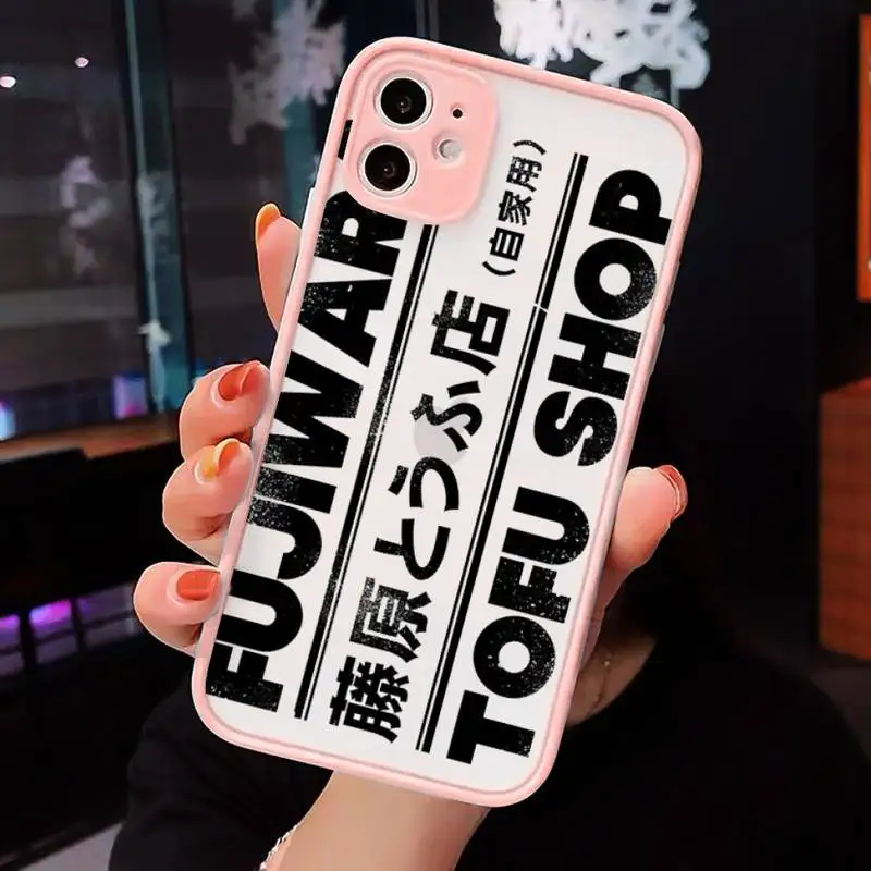 

Initial D car luxury Phone Cases shell matte transparent For iphone 7 8 11 12 plus mini x xs xr pro max cover