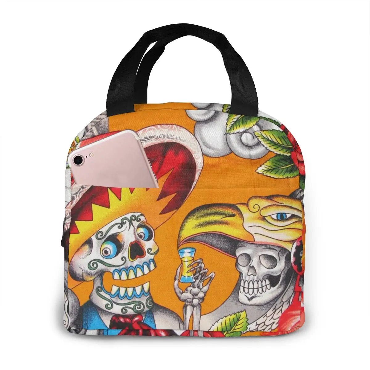 

Portable Lunch Bag Santa Christmas Thermal Insulated Lunch Box Tote Cooler Bag Bento Pouch Lunch Container Food Storage Bag