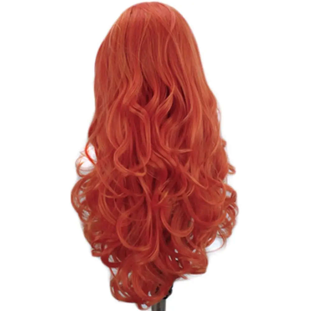 Websterwigs Orange Synthetic Hair Wig Glueless Heat Resistant Fiber Long Body Wavy Lace Frontal Anime Cosplay | Шиньоны и парики