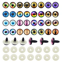 8 pairs round glass animal dragon cat safety eyes plastic buttons with washer for toy puppet plush craft doll making accessory