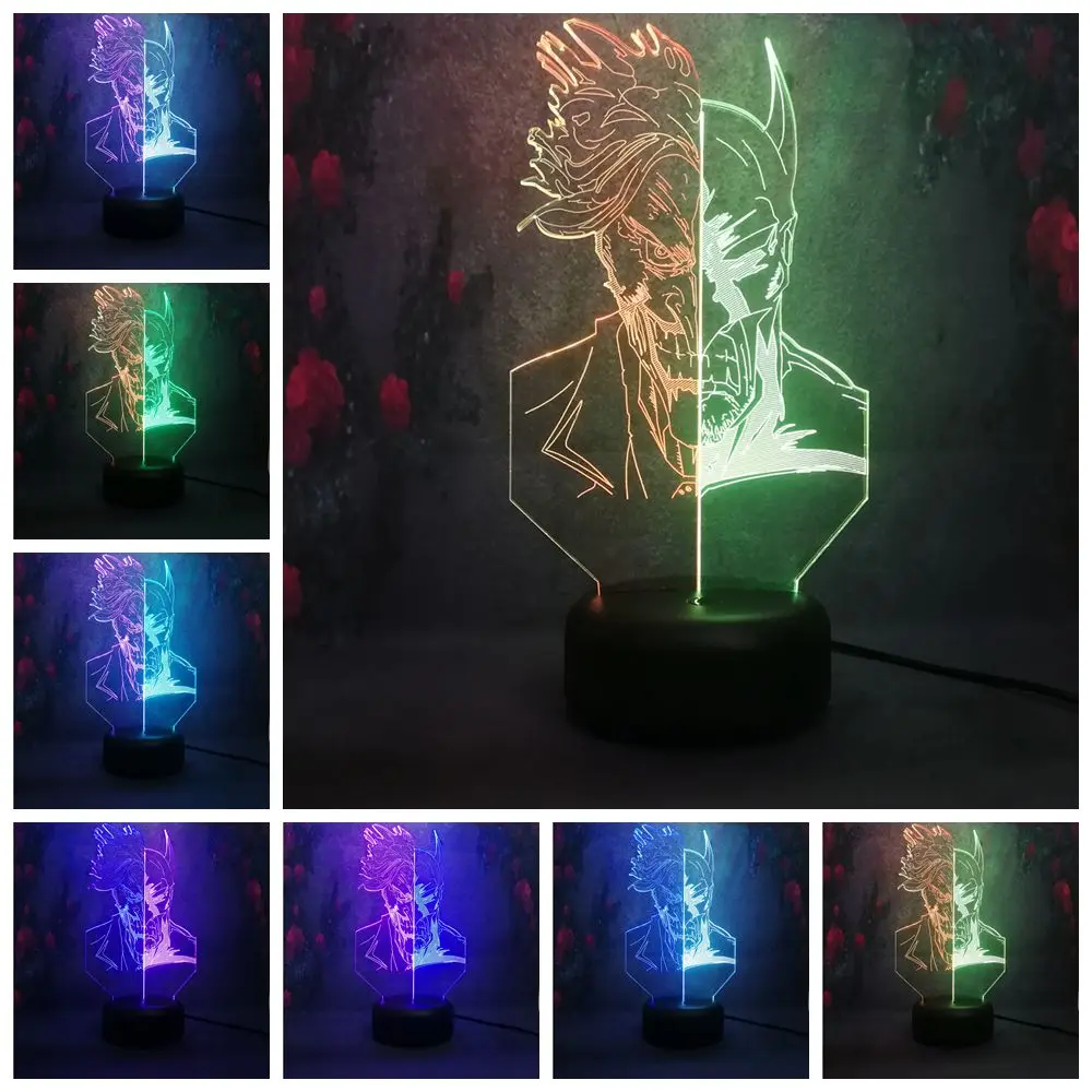 Креативный хит продаж Супергерой двусторонний визуальный градиент ночник лампа