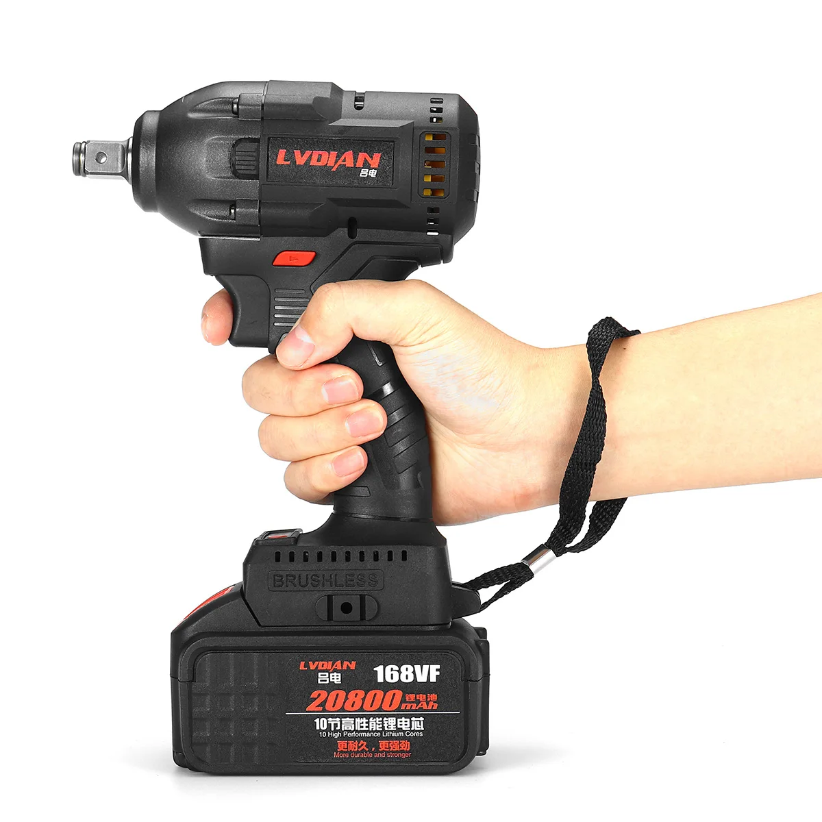 doersupp Electric Impact Wrench Cordless Infinitely Electric Wrench with LED Light Brushless Impact Rechargeable Lithium Battery