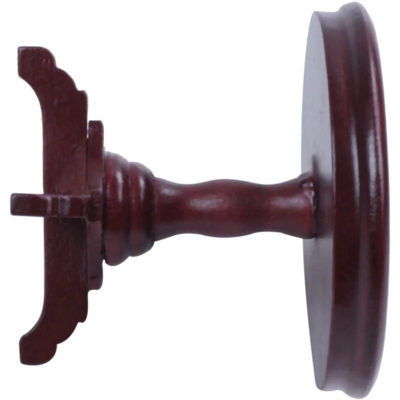 

2 Pcs 1/12 Dollhouse Wooden Furniture: 1 Pcs Wooden Chair Wood Color & 1 Pcs Miniature Round Table