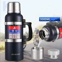 3l new super large capacity 3l 304 stainless steel thermos kettle water bottle man outdoor car travel sports thermos pot cup