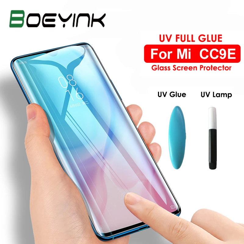 Защитное стекло с полным покрытием от УФ клея для Xiaomi Mi 9 t Pro жидкое закаленное CC9 E