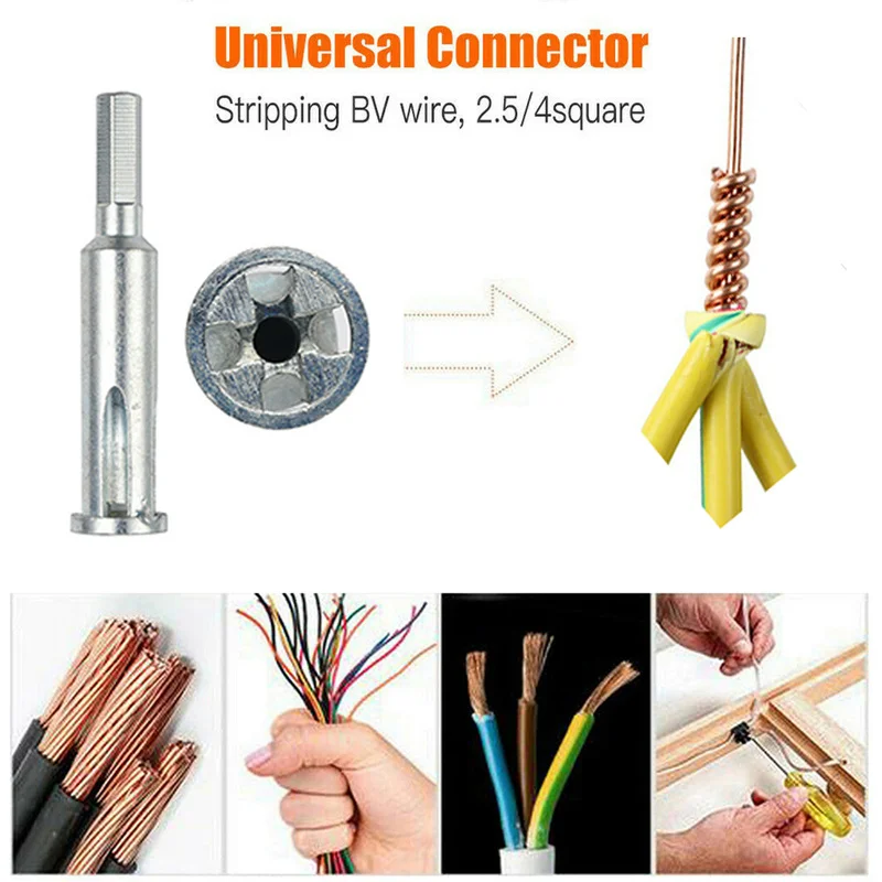 New Electrical Twist Tool 5 Hole Electrician Universal Automatic Twisting Wire Stripping Doubling Machine Connector Clamps | Обустройство