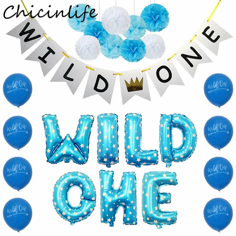 Chicinlife дикий один баннер фольгированные воздушные шары Топпер для кексов