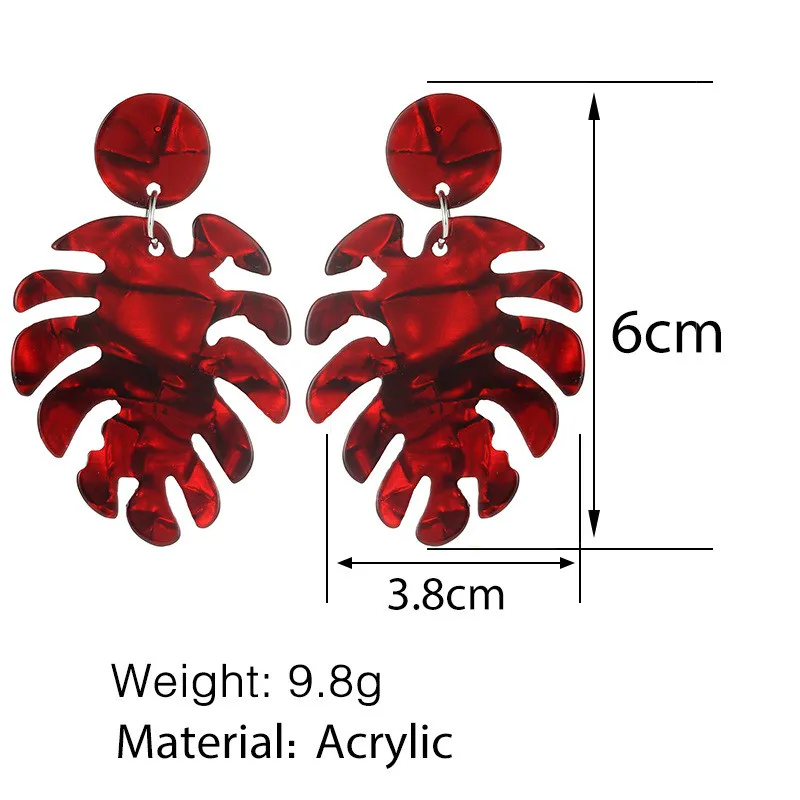 Женские серьги-гвоздики с листьями разноцветные ацетатные серьги круглыми