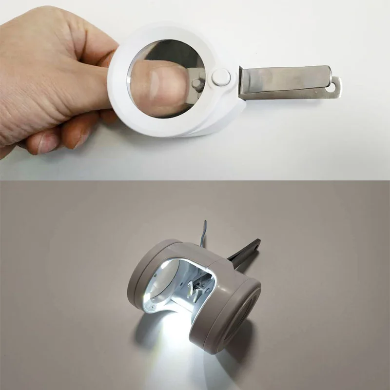 Pocket Finger Toe Nail Clipper Cutter with nifying Glass Trimmer Manicure Pedicure Care Scissors Tools Elderly Children | Красота и