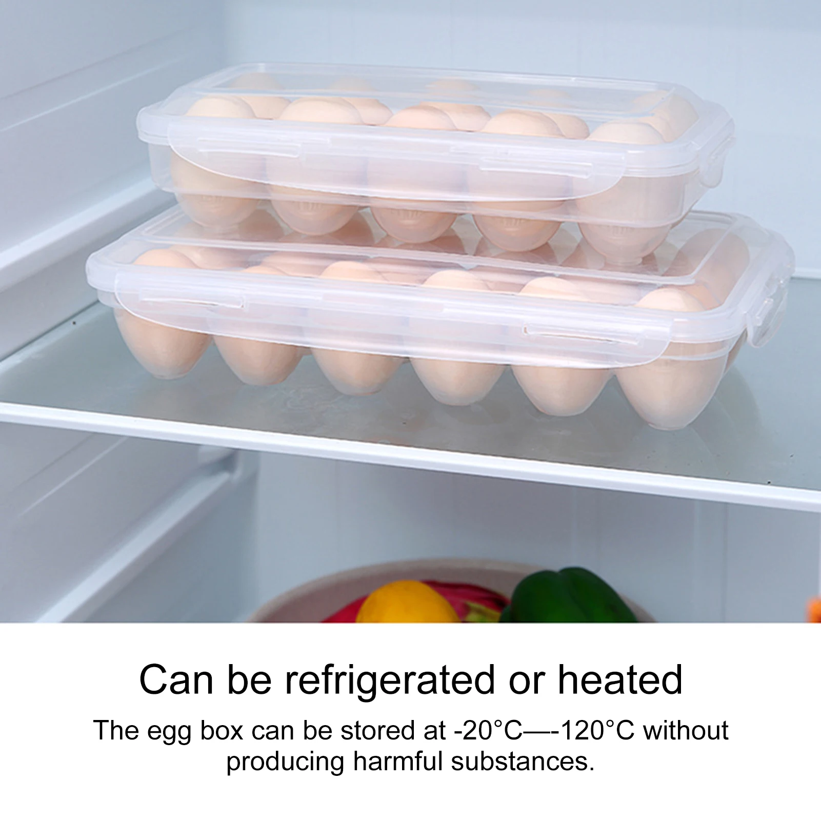 

10/18 Grid Transparent Egg Storage Box Holder Container Kitchen Fridge Egg Organizer Stackable Sealed Dust-proof Fresh-keeping