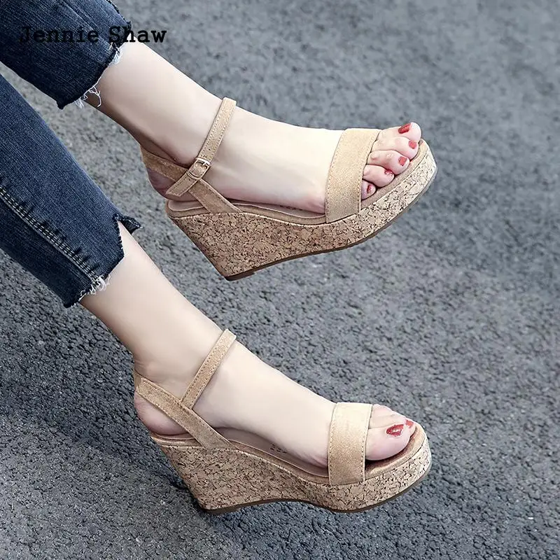 Сандалии женские на платформе и высоком каблуке босоножки в римском стиле обувь