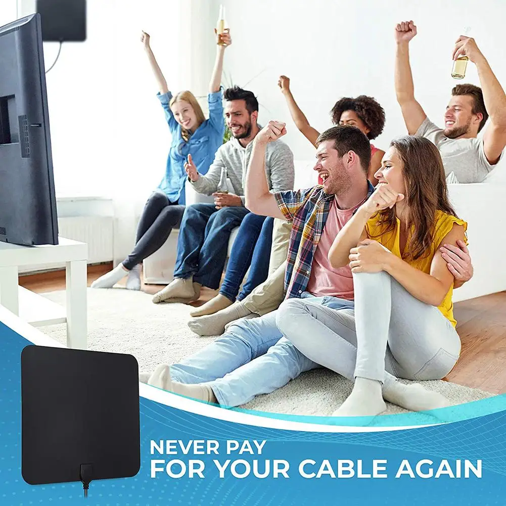 

450 Miles TV Antenna 4K 1080p Indoor HD TV DTV Aerial with Signal Amplifier Working Frequency 174-240MHz 470-862MHz