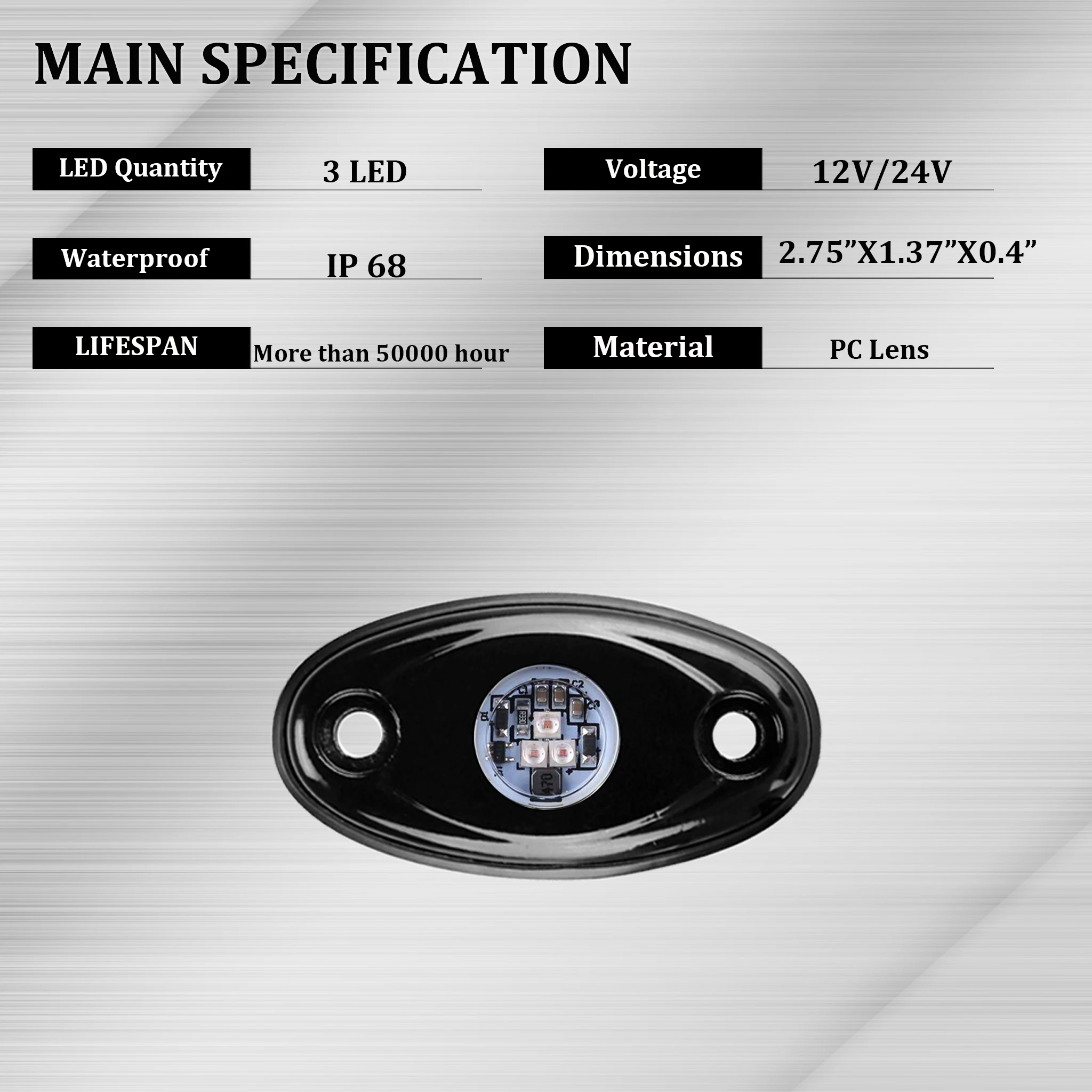 

Amber LED Rock Lights 4 Pods Waterproof Underglow Neon Light For Jeep Offroad Truck ATV Boat Underbody Glow Trail Rig Lamp